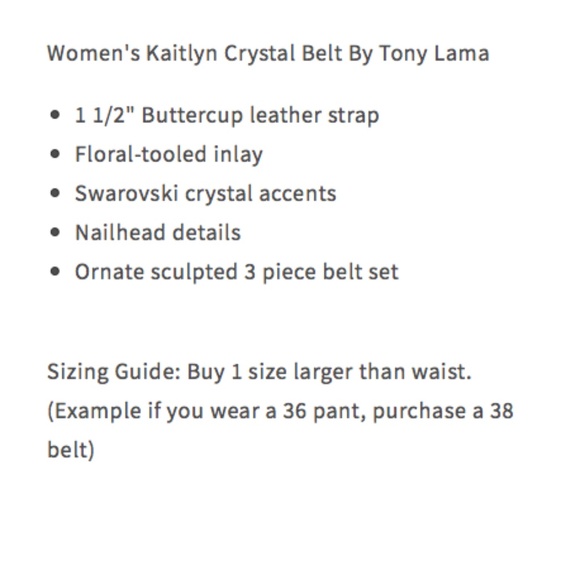 Tony Lama Women\'s Kaitlyn Black Leather Crystal Studded Western Belt main image 4